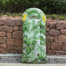 充气游泳板浮排、冲浪板、浮筏、双手柄防翻设计、水上派对床，适用于泳池、湖泊、夏日派对、沙滩必需品、沙滩配件 - 綠色 - 查看 6