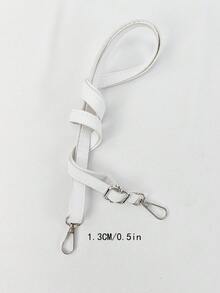 DIY Shoulder Strap, Bag Accessories Strap, Wallet Replacement Strap, Full Grain Microfiber Leather, Adjustable Crossbody Shoulder Strap, Black/Gold/Silver Hardware - White - View 15