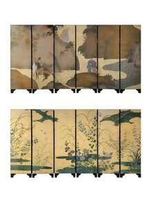 Chinese Style Desktop Partition Screen, Chinese Classical Lacquerware Art Crafts, Decorative Double-Sided Tabletop Screen For Study Room, Birthday Gift