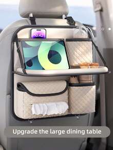 1 件汽车座椅靠背储物袋，多功能悬挂整理袋（包含 2 个随机挂钩，不含说明书花扣，但不会影响使用）