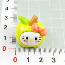 Sanrio (Authorized) 1pc Sanrio Cartoon Apple KT Cat Resin Accessories Cream Glue DIY Hair Clip Headband Phone Case Shoe Buckle Pendant Material, Suitable For Various Holiday Gifts And Party Gifts