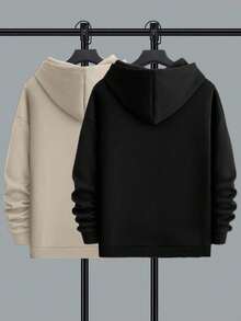 Kit 2 NY Cold Weather Blouse New York Men's Sweatshirt Hooded Sweatshirt With Pocket Kangaroo Warm Jacket - Xanh và trắng - Xem 4
