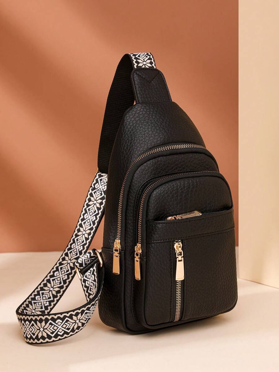 高品质真皮奢华手提包，女士设计师单肩斜挎包，2025新款 - 黑色 - 查看 1