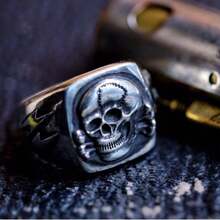 Men's Vintage Punk Style Matte Skull Ring - Multicolor - View 23