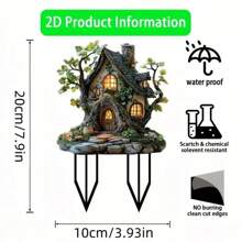 نحت بيت شجرة أكريليك بموضوع قصة فنية عيد الميلاد، لافتة حديقة، ديكور مناظر طبيعية خارجية للمراجلة، ديكورات لحفلة العطلات، هدية مثالية لصديقك المقرب أو منزل جديد