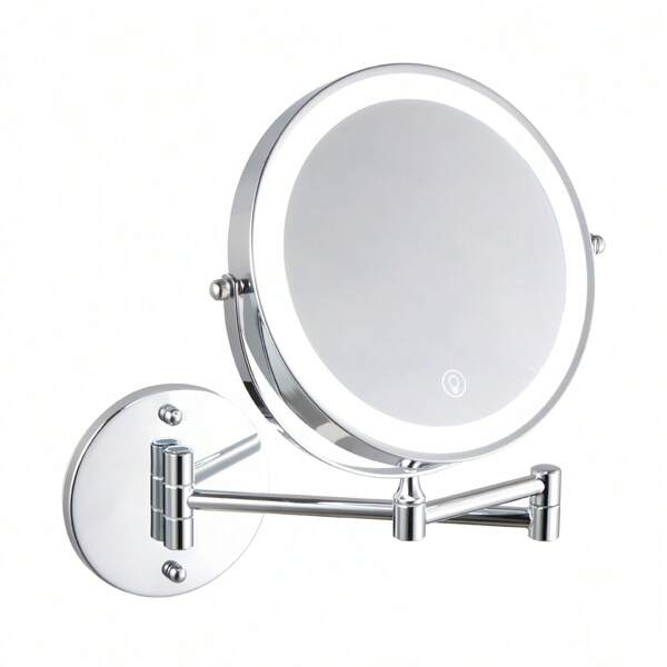 [LED Makeup Mirror] 10 X Illuminated Magnifying Wall Mirror LED Makeup Mirror With 3 Colour Modes, 1X/10X Magnification USB Charging, Touch Screen, 360° Swivel And Extendable For Bathrooms,Extendable Up To 13 Inches Bathroom Decor Summer Makeup Organizer Bathroom Accessories Back To School