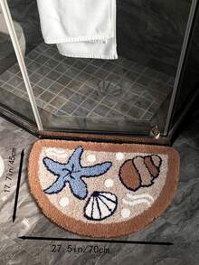 1 件柔软毛绒海洋海星贝壳地垫 45 X 70 厘米（17.7 X 27.5 英寸），防滑吸水浴室垫，适用于卧室、客厅、厨房、玄关，可机洗，新品 - 棕色 - 查看 7