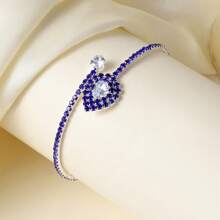 1 Stück Kubischem Zirkonia Dekor, Manschettenarmreif Kupfer Schmuck