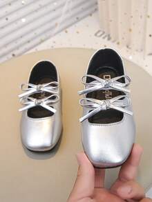 Girls Dress Shoes Mary Janes Ballerina Flats For Girls Shoes Toddler - Silver - View 3