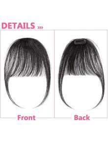 Invisible Bangs Hairpieces, Lightweight Front Bangs Clip-On Fake Hairpieces With Sideburns - Multicolor - View 7