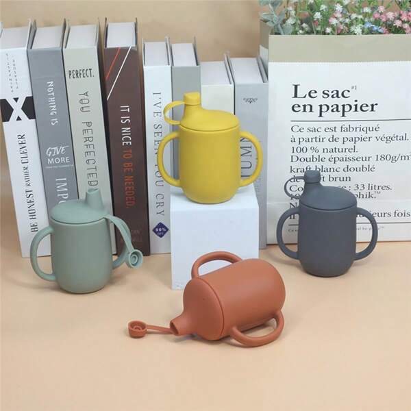 Silicone Baby Training Cup, Leak-Proof Anti-Fall Drinking Water Cup, Kids Drinking Bottle, Sippy Cup, Portable Baby Water Cup For Outdoor