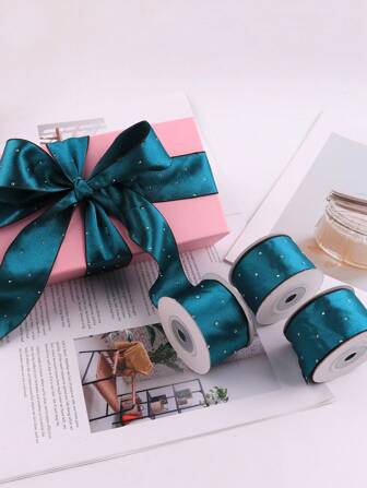 5cm/Pc Rhinestone Satin Ribbon, Decor Supplies For Clothing, Gift Wrapping Bowknot