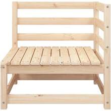 2025's Hottt-VidaXL 2-Seater Outdoor Solid Pine Wood Garden Sofa  Footstool - Modular Dign, Rustic Brown-2pc Brown - Bildfarbe - View 6