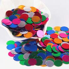 15mm Flat Round Sequin Loose Sequins Iridescent Spangles Transparent Bulk Sequins Craft Sequins With Double Holes For DIY Crafts Sewing Embroidery Clothing Embellishment 210pcs - Multicolor - View 12