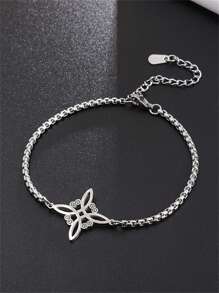 1 Stück Edelstahl Hexenknoten Armband, keltischer Knoten Dekor lässiges Armband, Modeschmuck Geschenk für Männer und Frauen