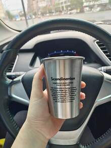 1入組500毫升不鏽鋼水瓶，健康茶杯，金屬飲料杯，動物印花杯，可重複使用的水瓶