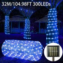 户外太阳能仙女灯，50/100/200/300 LED 闪烁花园灯，带 8 种照明模式按钮控制，防水户外装饰灯串，带柔性管，适用于庭院、花园、栅栏、露台、泳池、婚礼、派对、圣诞节、万圣节、露营、节日气氛