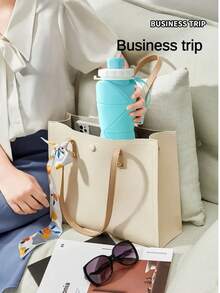 1pc 600ML Silicone Collapsible Water Bottle, Large Capacity Portable Outdoor Sports Water Cup, Retractable Travel Cup - Multicolor - View 11