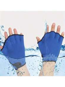 1 对游泳辅助划水掌、游泳训练脚蹼、游泳训练划水掌蹼手套、健身水肺潜水、浮潜、冲浪、泳池游泳划水掌、沙滩必需品、沙滩配件、泳池浮板 - 藍色 - 查看 10