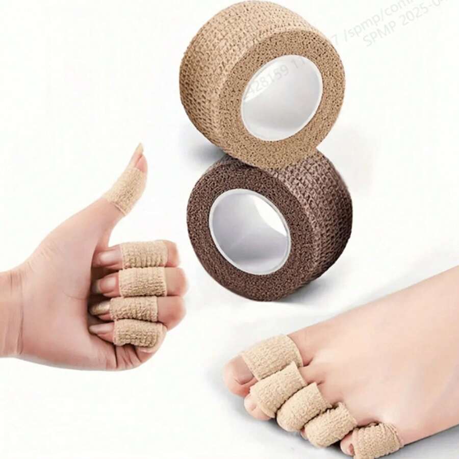 10pcs Self-Adhesive Toe Protectors, 0.98" X 78" Breathable Elastic Heel Protectors, Foot Care Products, Shoe Pads, High Heel Anti-Friction Stickers, Shoe Accessories Gym Gym Accessories Bandages Sports Tape - Multicolor - View 1