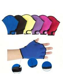 1 对游泳辅助划水掌、游泳训练脚蹼、游泳训练划水掌蹼手套、健身水肺潜水、浮潜、冲浪、泳池游泳划水掌、沙滩必需品、沙滩配件、泳池浮板 - 藍色 - 查看 2