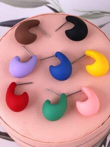 Vibrant Color Bomb! Water Drop Shaped Stud Earrings, Multi-Color Options, Brighten Up Your Outfit!