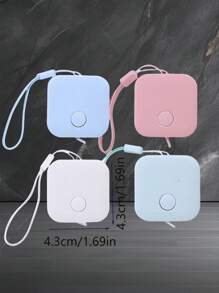 1 pièce Règle carrée automatique de style nordique, de couleur bonbon, mini mètre à ruban petit pour mesurer les vêtements. Mètre à ruban petit de 1,5 mètres avec corde de suspension, mesure automatique de la rétractation, trois circonférences, mètre à mesurer souple, mesures métriques et impériales, multifonctionnel pour la mesure de la longueur, usage de bureau