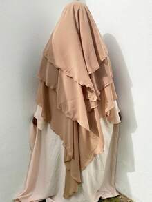 1 chiếc khăn trùm đầu dài bằng vải voan 3 lớp thời trang dành cho nữ khimar, khăn choàng cổ tiện lợi, nhẹ nhàng, thanh lịch, sang trọng, phù hợp cho các hoạt động ngoài trời hàng ngày, cầu nguyện, tụ họp, trang phục dự tiệc - Mũ trùm đầu dài bằng vải chiffon ba lớp - Xem 21