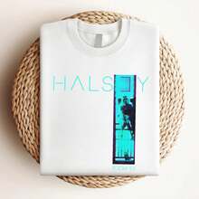 180g Pure Cotton Halsey Room 93 Tshirt, Halsey TOUR Unisex Shirt, Love And Power Tour KL496 Streetwear Slightly Print Round Neck Short Sleeve Comfortable Stretched Summer Graphic Versatile Soft Homme Fashion Designer Clothes For Women Stylish Top For Everyday Wear Breathable Casual - White - View 3