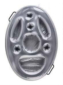 1pc Portable Inflatable PVC Water Ice Bar, Party Floating Drink Holder, Porous Coaster Tray For Summer Pool Supplies - Grey - View 10