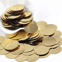 60颗（20克）30毫米圆形散装亮片，塑料圆形亮片，直径3厘米，孔径1毫米，彩色亮片，适用于珠宝制作、DIY剪贴簿、缝纫工艺 - 彩色 - 查看 36