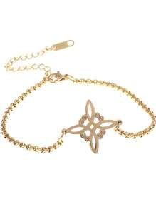 1 Stück Edelstahl Hexenknoten Armband, keltischer Knoten Dekor lässiges Armband, Modeschmuck Geschenk für Männer und Frauen