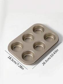 1pc 12-Cup Non-Stick Muffin Pan, 6-Cup Carbon Steel Baking Cups, 6-Cavity Egg Tart Mold, Cupcake Muffin Baking Tray, Washable Bakeware Set - Multicolor - View 6