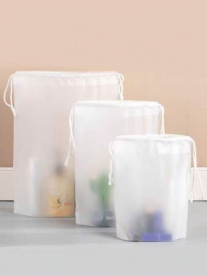 5个装磨砂加厚16丝鞋子衣服收纳袋,旅行,居家,衣物收纳袋,袜子收纳袋,洗衣收纳袋,杂物收纳袋,绳子收纳袋,防水防尘收纳袋,行李箱柜子收纳,