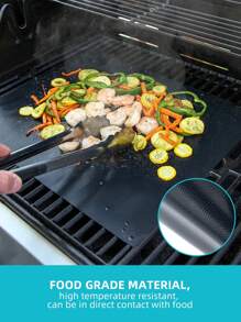 High-Temperature Resistant PTFE BBQ Baking Mats, 5pcs - 33*40cm Reusable & Easy To Clean Non-Stick Cooking Accessories - Material For Microwave/Oven/Grill, Outdoor Cooking Tools & Accessories, Grill Mat For Patio, Lawn & Garden