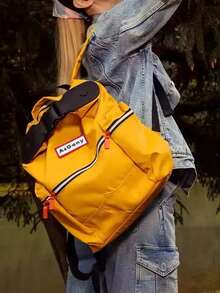 AsGony New Nylon Backpack For Students, European And American Fashion College Style, 37cm X 28cm X 12cm, Lightweight Outdoor Travel Bag - Black - View 4