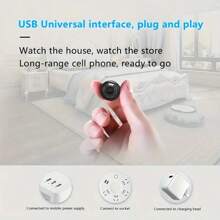 3 buc/2 buc/1 buc, Cameră de supraveghere inteligentă WiFi mini HD, 2.4G, Viziune nocturnă, Cameră cu detectare a mișcării, Monitor de securitate pentru casă, Obiectiv cu unghi larg, Instalare ușoară