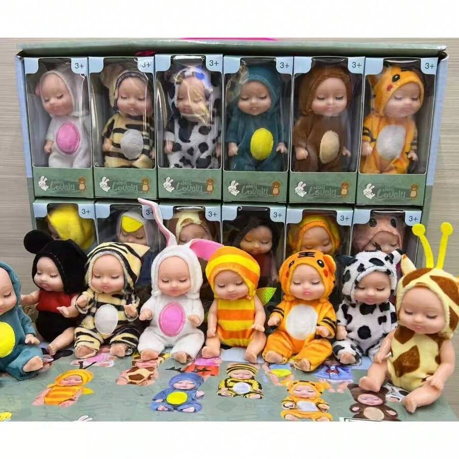 Mini Boneca Bebê Reborn Realista Simulação Dormir Sono Brinquedos Menina Menino Presentes - Multicolorido - Visão 1