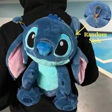 Disney 1pc Disney Official Authorized Stitch Fashion Large Capacity Plush Backpack, Cute Figurine Shoulder/Crossbody Bag, Suitable For Holiday/Birthday Gift, Back To School