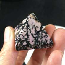 1pc Natural Crystal Pyramid Ornament, 3cm 7-Color Gemstone Pyramid