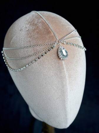 Kristallpannsmycken, Bohemiskt brudhuvudbonad, Europeisk och amerikansk stil med droppformade hårband