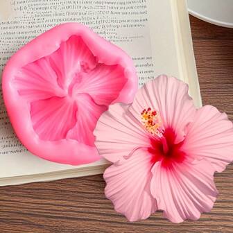 1pc Hibiscus Flower Silicone Mold For Resin Casting, Jewelry Making, Soap & Candle Crafting - Vibrant Pink Design With Realistic Detailing, Perfect For DIY Gifts On Valentine's Day, Mother's Day, Father's Day, Thanksgiving & Birthdays, Ideal For Home Decoration, Soap Making Tools | Vibrant Floral Design | Flexible Resin Mold