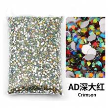 2mm, 3mm, 4mm, 5mm, 6mm Bulk Pack Non-Hotfix Resin Flat Bottom Rhinestones Crystal Nail Studs DIY