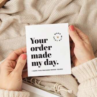 50PCS White Thank You Cards Business Card Your Order Made My Day,Back To School,School Supplies