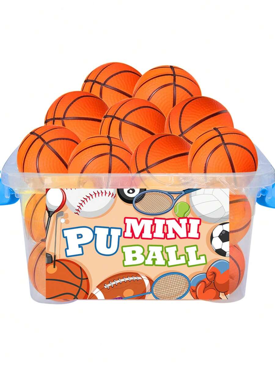 Pelotas antiestrés con diseños de baloncesto en colores vibrantes, de 5/10/15/20 piezas - Juguetes de mano duraderos de poliuretano para relajación (aleatorio)