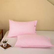 2Pcs Breathable Polyester Fiber Pillows: Machine - Washable, Dry - Cleanable & Quick - Drying With Chic Button Detailing(Only Two Pillowcases)