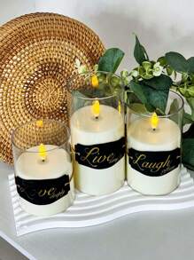 3pcs Flameless Candles - Acrylic Flameless Candles With Timer, Battery Operated Candles With 10-Key Remote, Flickering LED Pillar Candles With 3D Flame Effect, Suitable For Weddings, Parties, Home Decor