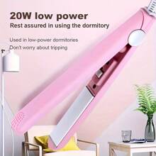 1 pieza Mini Plancha plana enchufable, con múltiples estilos y opciones de color para cabello liso, flequillo, 2 en 1 para rizar y alisar, herramienta de peinado para el uso en dormitorio y hogar