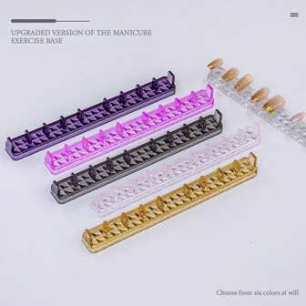 Nail Practice Base, Nail Holder Integrated Display Stand, Nail Practice Display Display Base, Nail Practice Stand Fingernail DIY Nail Stand For False Nail Manicure Tool Salon Use