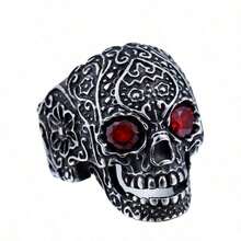 Men's Vintage Punk Style Matte Skull Ring - Multicolor - View 43